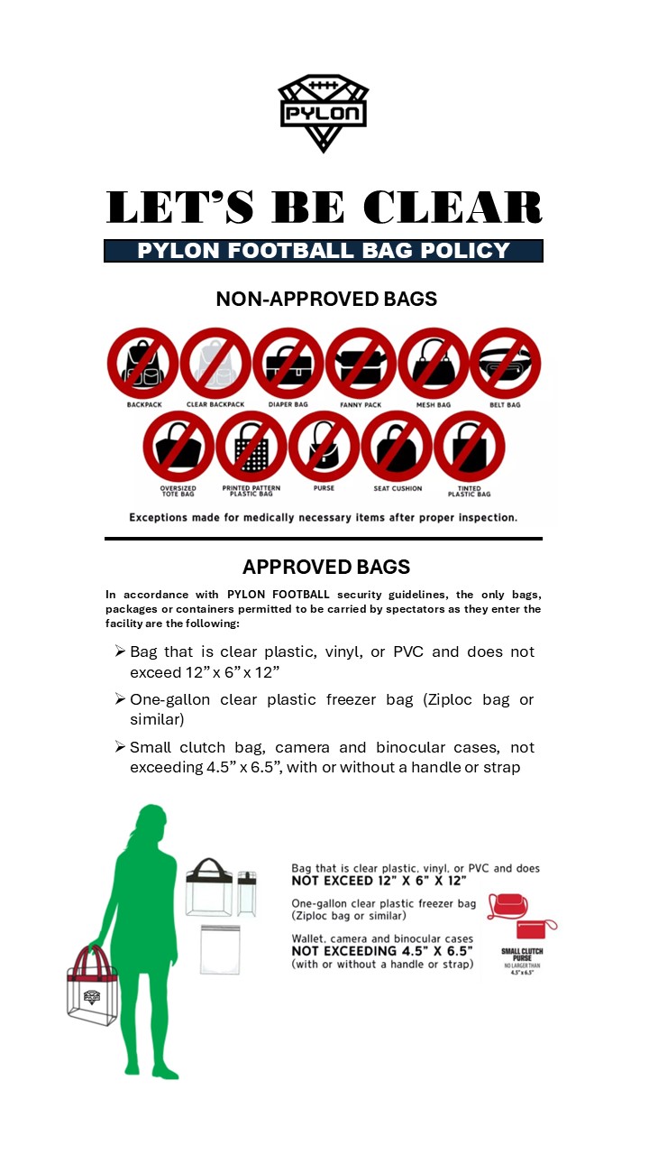 Pylon Football Bag Policy